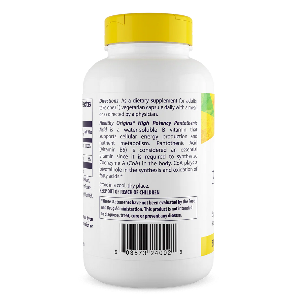 Healthy Origins Pantothenic Acid 500 mg | 240 Veggie Capsules