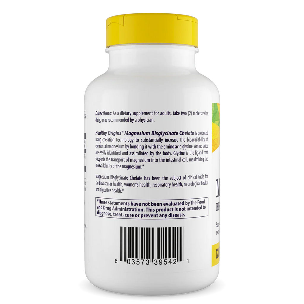 Healthy Origins Magnesium Bisglycinate Chelate | 120 Tablets