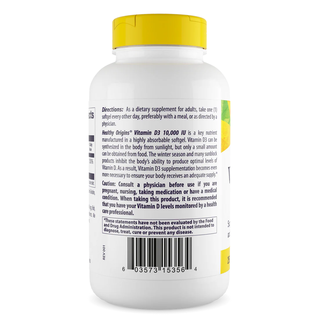 Healthy Origins Vitamin D3 10,000 IU (250 mcg) | 360 Softgels
