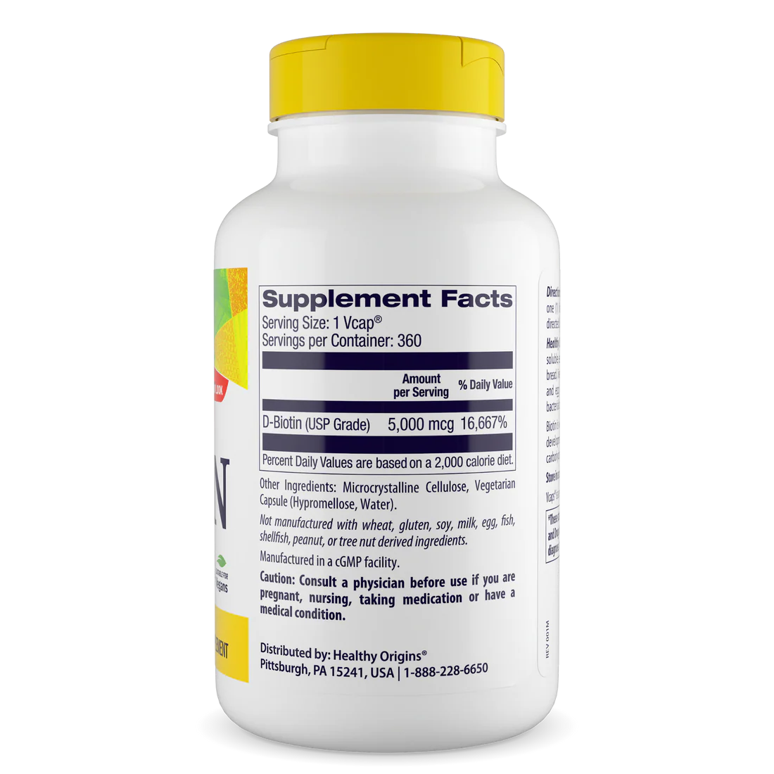 Healthy Origins Biotin 5,000 mcg | 360 Veggie Caps