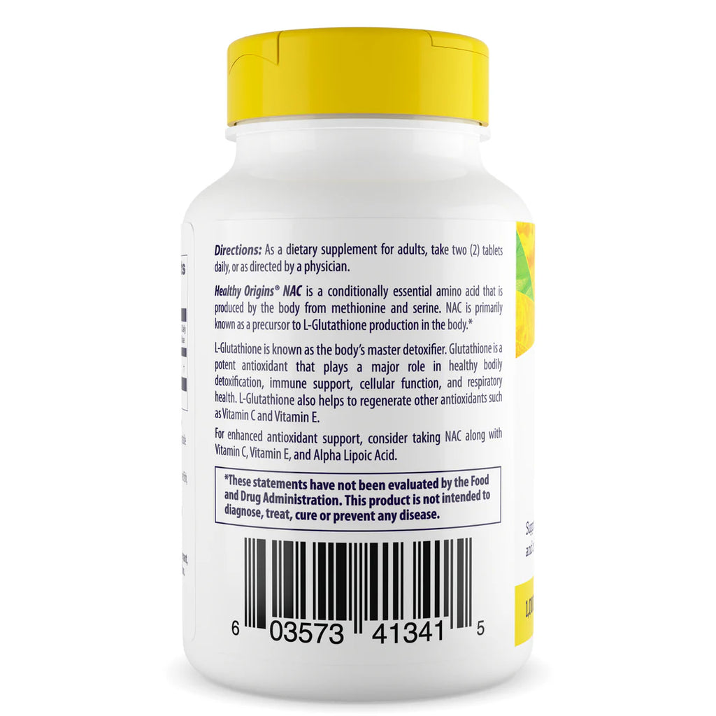 Healthy Origins NAC (N-Acetyl Cysteine) 1000 mg | 120 Tablets